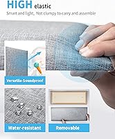 Vista 8 de Cabecero Art3d tapizado de altura ajustable para cama doble Queen King Size en blanco, negro y gris