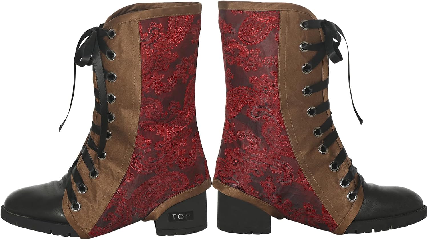 Steampunk Pirate Boot Covers Victorian Lace up Spats Renaissance Boot Gaiters Halloween Costume Accessory
