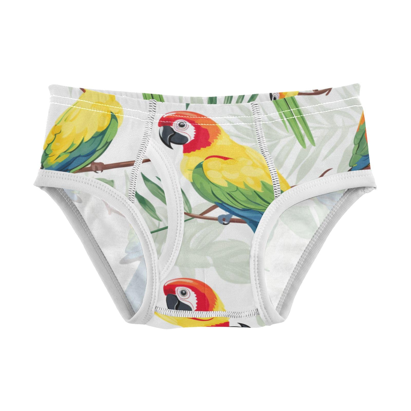 ALAZA Baby Boys Briefs Toddler Boys Underwear 100 Cotton Soft Parrot Bird 2T