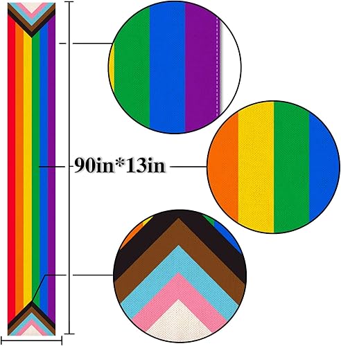 Miniatura 3 de Nepnuser Camino de mesa de arcoíris rústico de junio del mes del orgullo LGBTQ decoración de fiesta de lino para el hogar comedor decoración de mesa