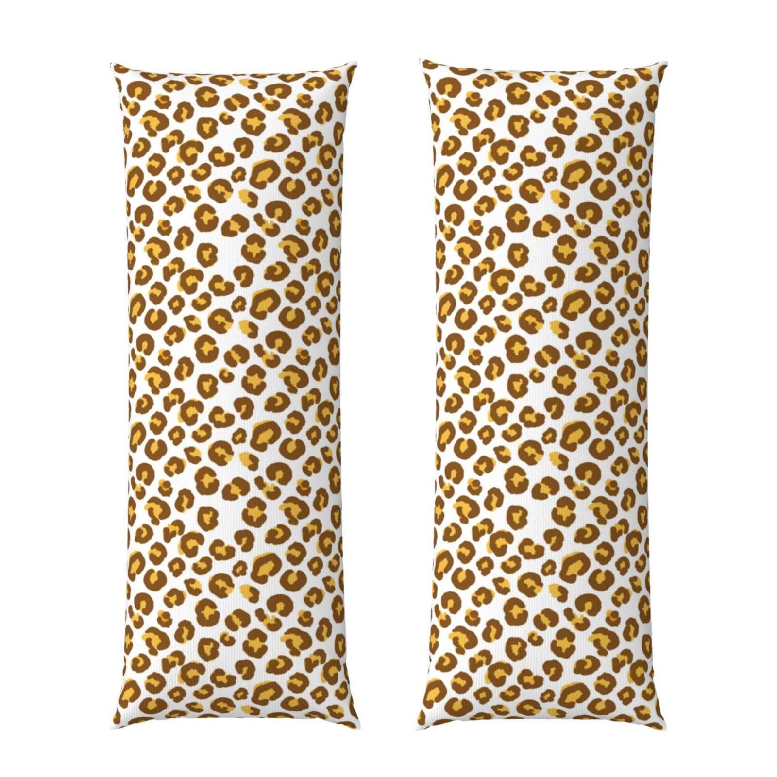 Body Pillow Cover 20x60 Cheetah Gold Leopard Print, Soft Microfiber Long Pillowcase with Zipper Closure, Breathable Protector for Bedroom Sofa Couch Sleeping