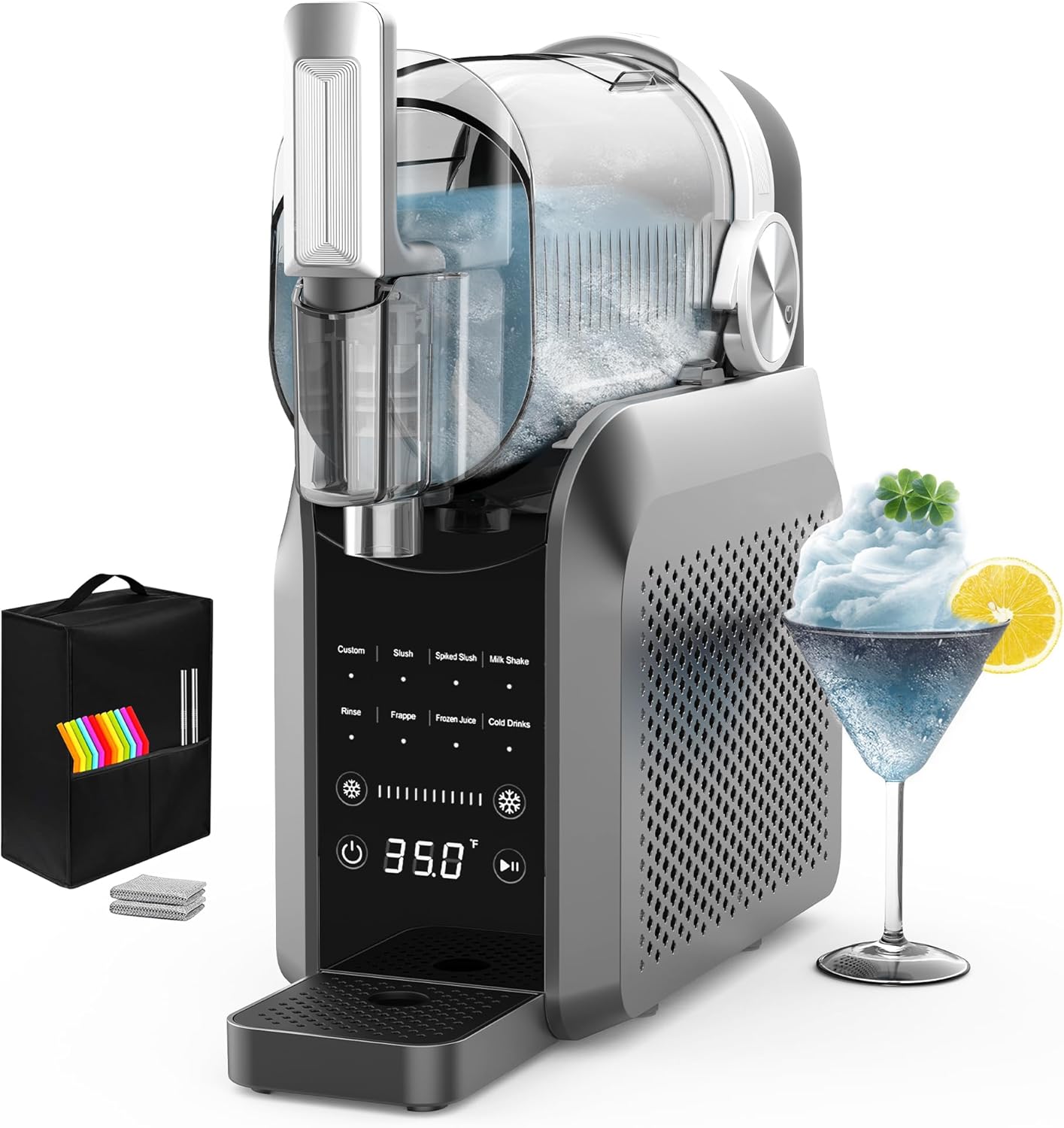 Slushie Machine, No Ice Needed, 88 oz Slushie Machine for Home with Dust Cover, Professional Frozen Drink Maker, 8 Preset Programs, Frozen Margaritas, Frappés, Milkshake, and More Slushie Machine, No Ice Needed, 88 oz Slushie Machine for Home with Dust Cover, Professional Frozen Drink Maker, 8 Preset Programs, Frozen Margaritas, Frappés, Milkshake, and More