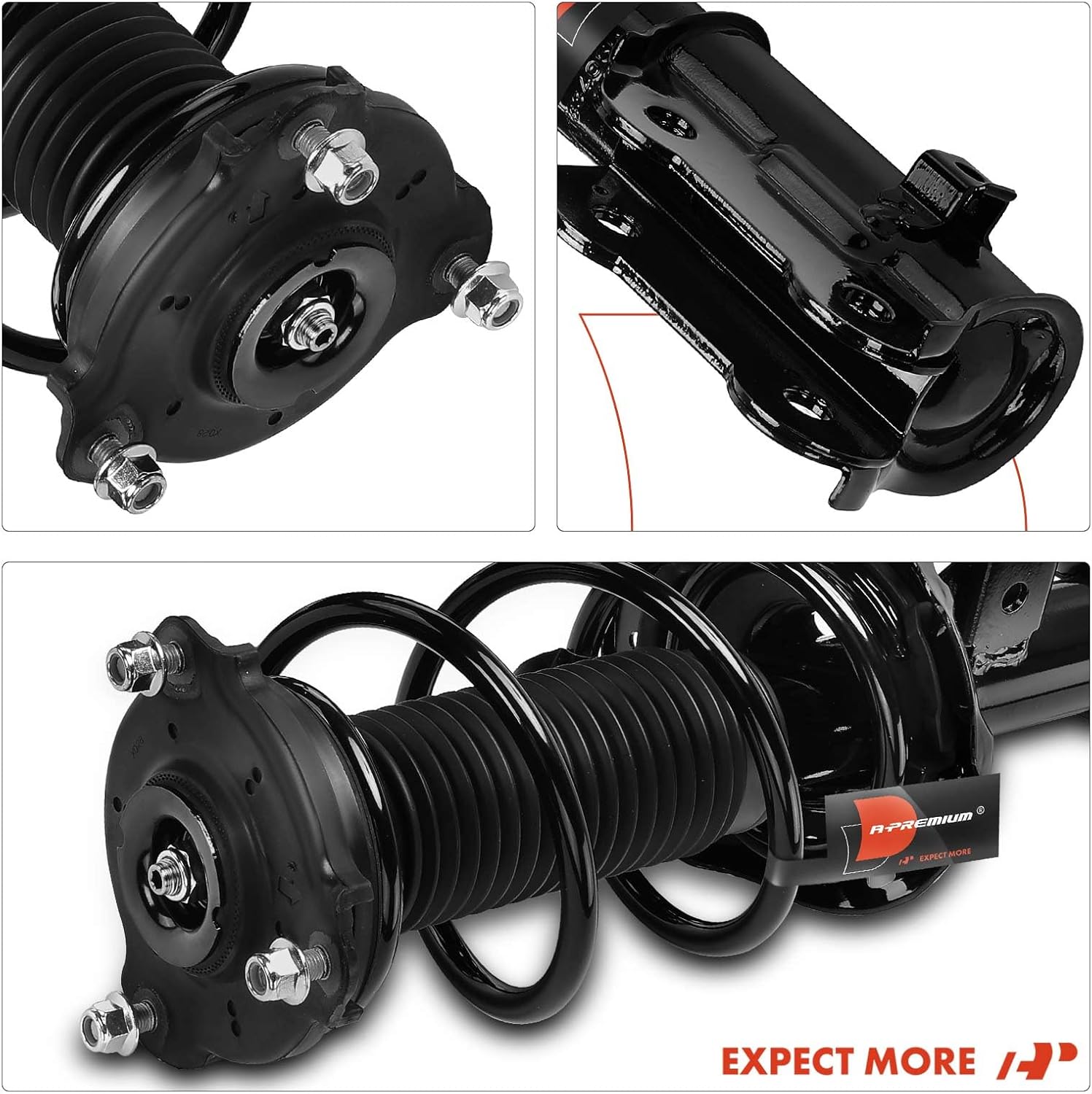 A-Premium Front Complete Struts Compatible with Hyundai Elantra 2017-2020 & Kia Forte 2020-2022 - 2x Replacement Suspension Shock Absorber with Coil Spring Assembly