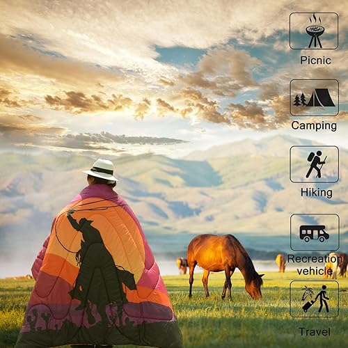 Miniatura 4 de Bedvcaty Manta de campamento, 1.9 libras, manta impermeable hinchada resistente al viento, plegable, ideal para exteriores, viajes, festivales,