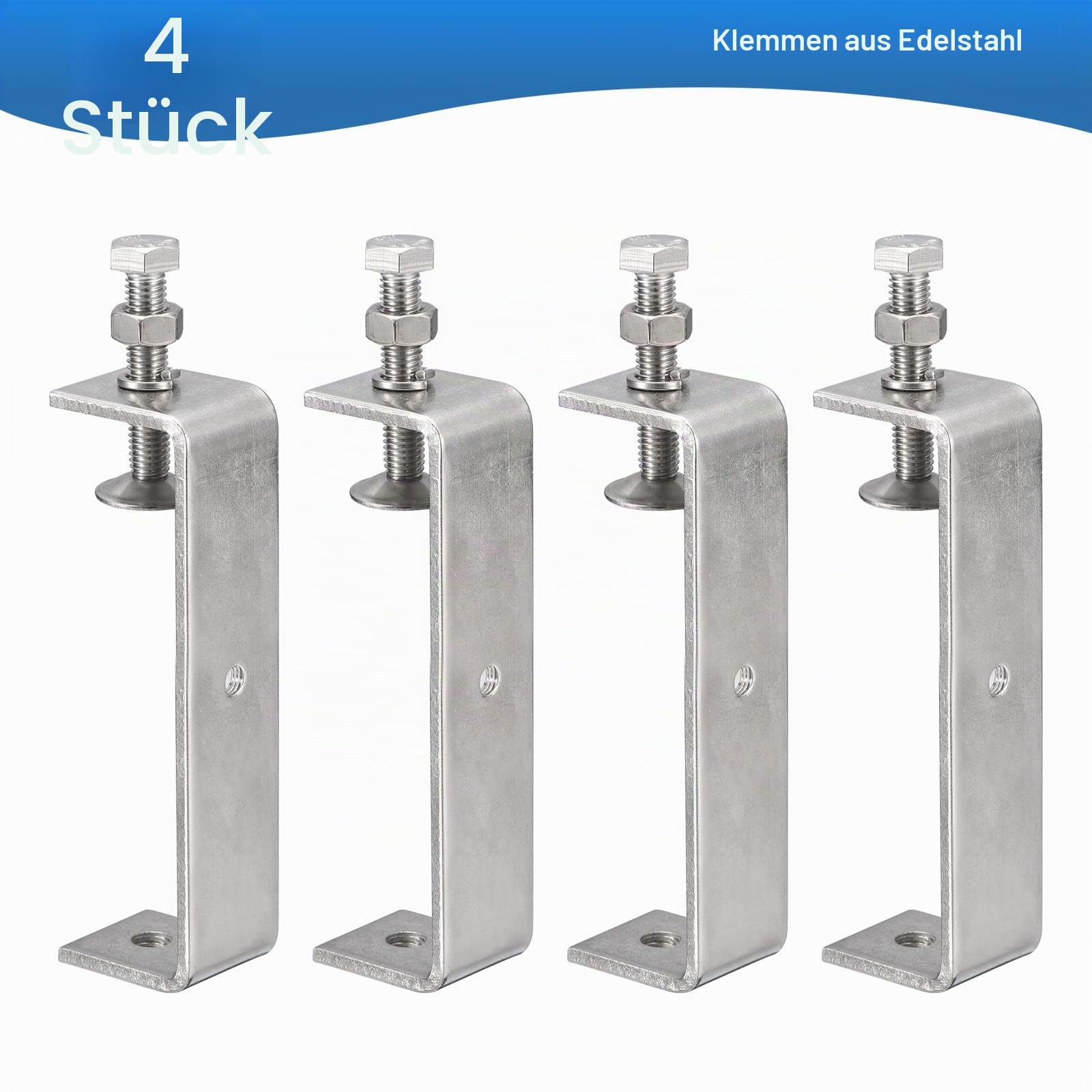 4er-Pack 304 Edelstahl C-Klemmen mit 120mm/4,72" stabiler breiter Backenöffnung Tiger-Klemme für Holzbearbeitung Schweißen Konstruktion Haushalt Halterung