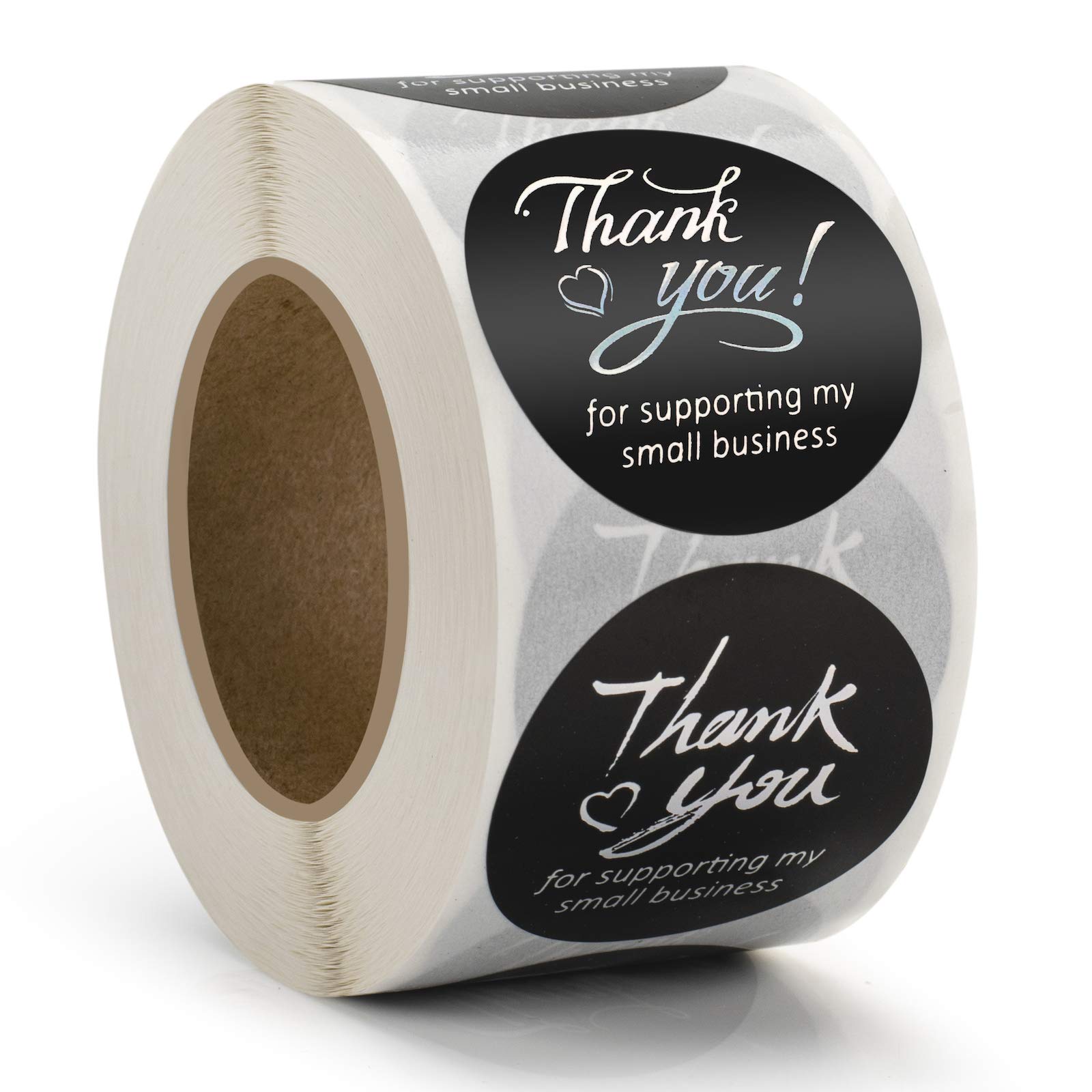 MAZYPO1.5" Thank You for Supporting My Small Business Stickers, Color Font Round Labels for Business, Online Retailers, Boutiques, Shops to Use on Bags, Boxes and Envelope, 500 Labels Per Roll