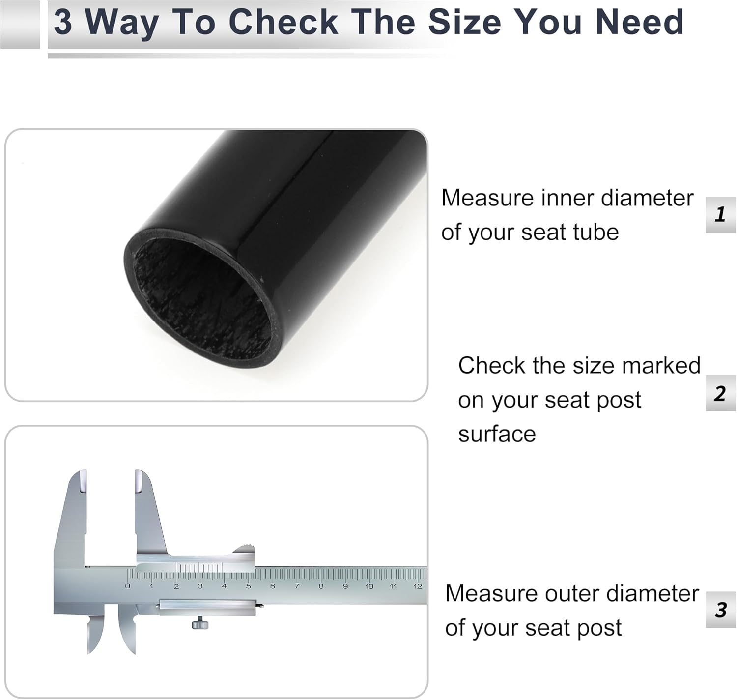 1 Pc Universal Bike Seat Posts Adjustable with Fixing Clip 27.2x300mm Bike Saddle Post Seat Tube Matte Black Carbon Fiber