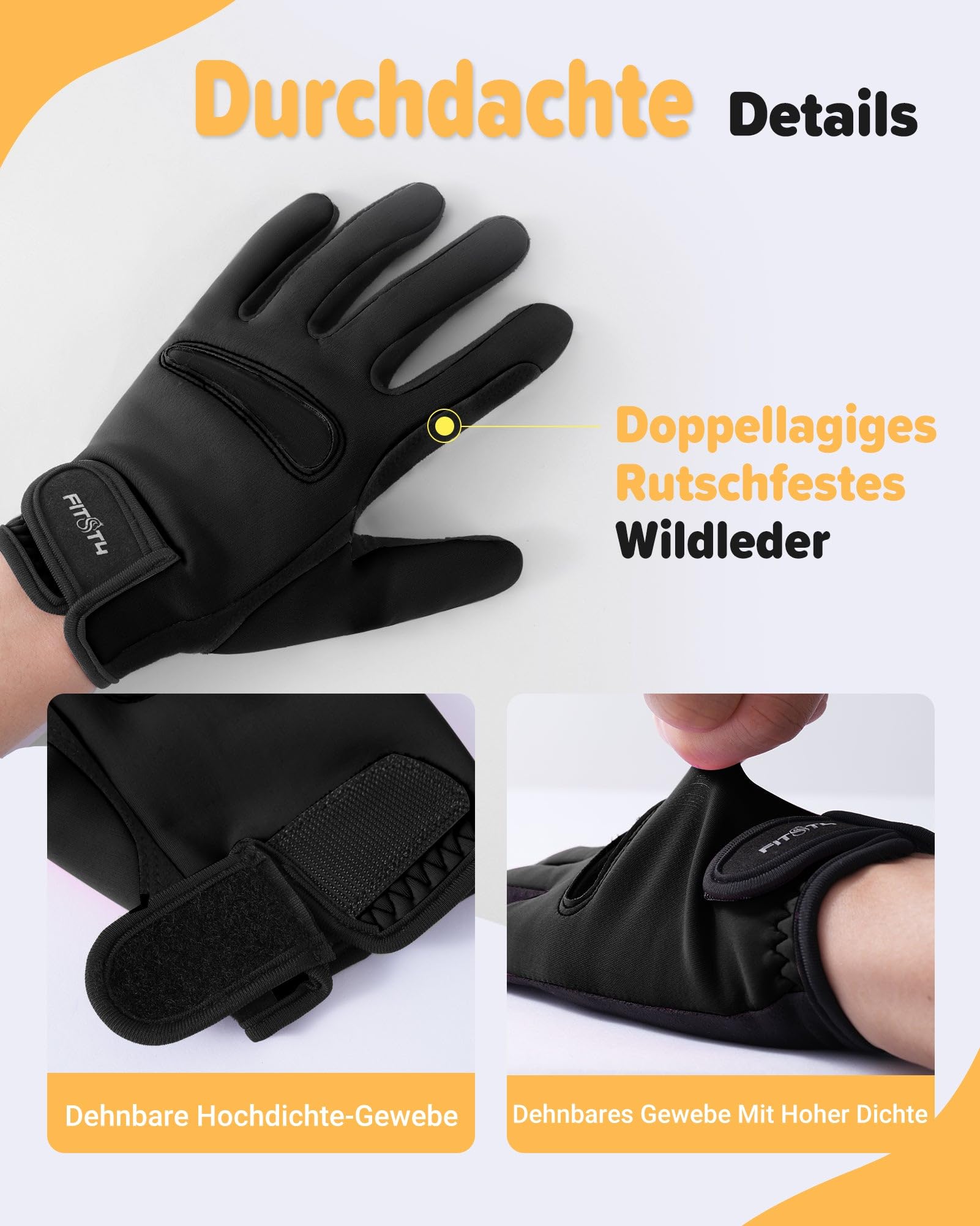 FitsT4 Sports Reithandschuhe Kinder Winter Grip rutschfest Handschuhe Reiten Kinder Jungen Mädchen mit Touchscreen-Design für Reitsport Sports
