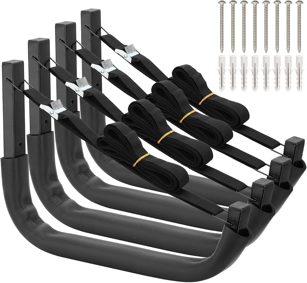 Kayak Storage Hooks, Wall Mount Garage Canoe Storage Hangers for Kayaks or Paddleboards, Heavy Duty Wall Rack