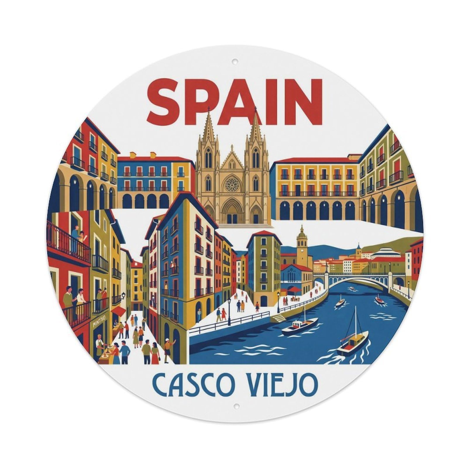 Bilbao Casco Viejo Spain Cultural Travel Metal Tin Sign