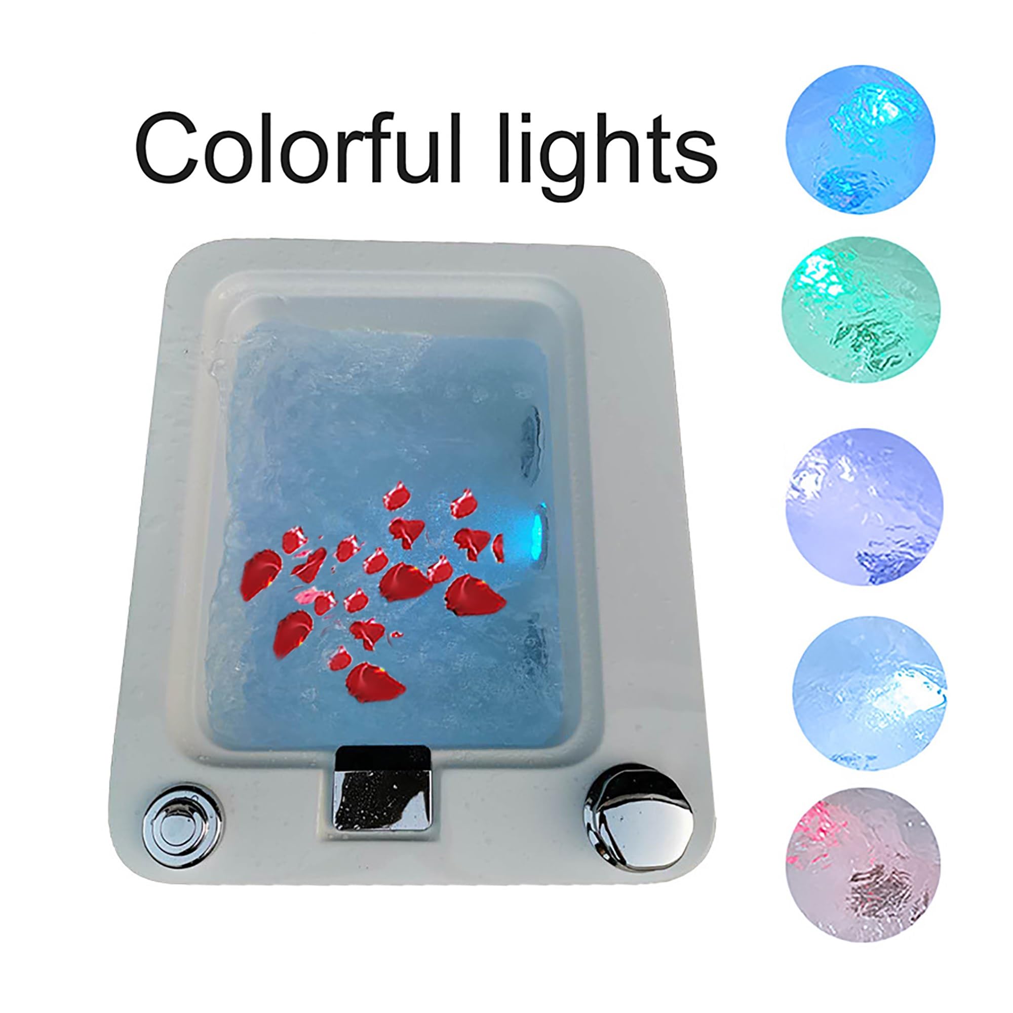 Bañera de hidromasaje para pies, Cuenco para pedicura, baño de pies con Salida de Cascada Cuadrada y Masaje de Puntos de acupuntura para tratamientos de pedicura en casa.