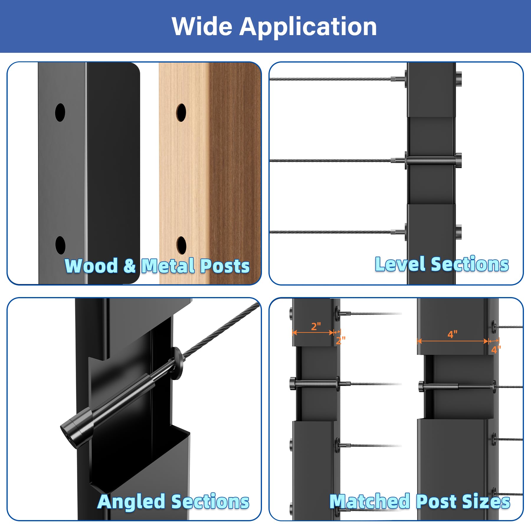Lt02 Cable Protection Snapklik.com : Cable Railing Invisible Tensioner, 10Pair Black 1/8 ...