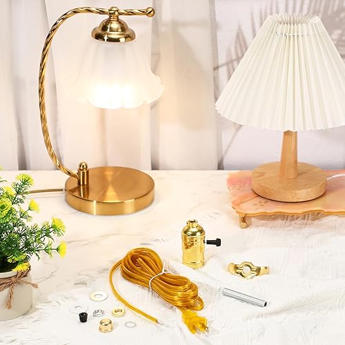 Miniatura 25 de Zonon Juego de 2 piezas de reparación de lámpara de pie, piezas de lámpara con cable de 12 pies y enchufe de 3 vías, juego completo de accesorios