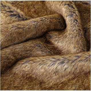 Material De Tela De Piel Artificial Marrón Peludo 160 Cm 62 '' De Ancho Pelo Corto Suave De 20 Mm for Collares De Abrigos, Prendas De Vestir, Manualidades De Costura, Decoración, Ropa, Juguetes(50cm)
