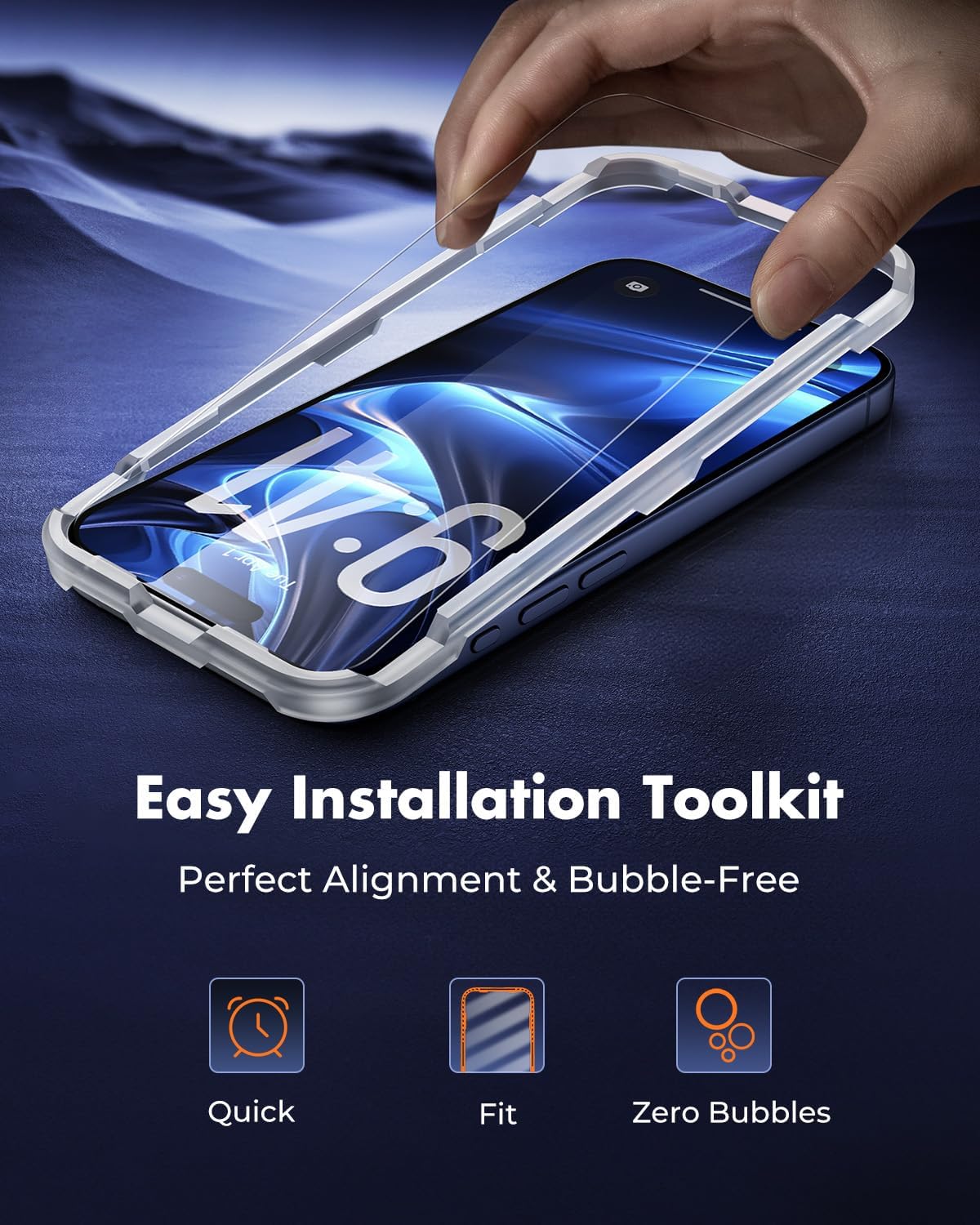 UNBREAKcable 2-Pack Screen Protector for iPhone 17 Pro, Double Shatterproof Tempered Glass [Easy Installation Frame] [9H Hardness] [99.99% HD Clear] [Case Friendly] for Apple iPhone 17 Pro 6.3 inch thumbnail