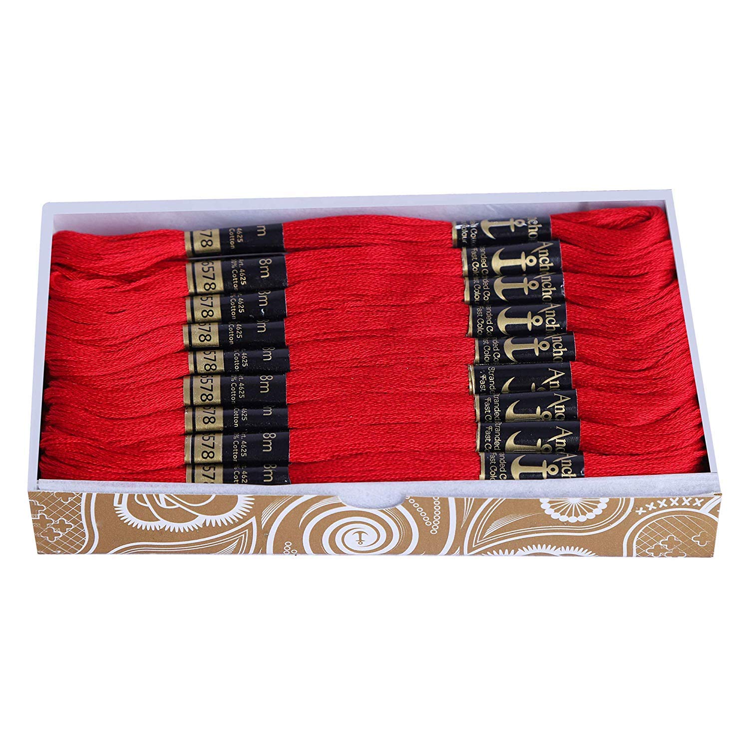 Bhavya Enterprises Anchor Cross Stich/Long Stich Embroidery Cotton Threads, 8 mtr. Each Skein - Pack of 25 Skeins (6578)-image-10
