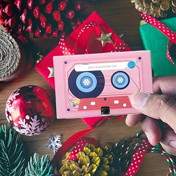 Voice Recording Cassette Tape Gift 30/60/300 Seconds Message Recorder Customizable Sound Greeting Card for Couple