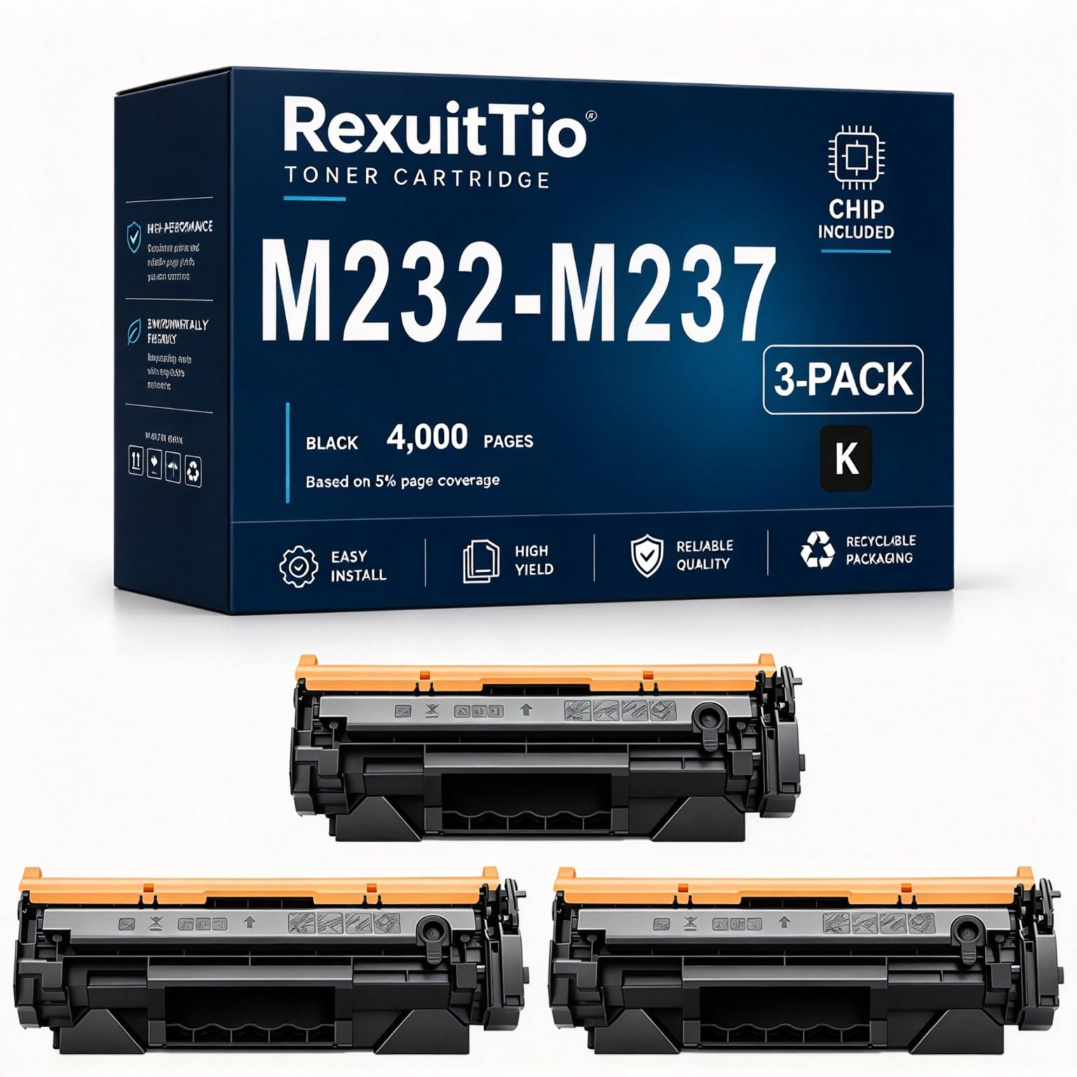 Cartouche de Toner à Haut rendement M232-M237 Compatible avec HP LaserJet MFP M232-M237, Noir avec Puce