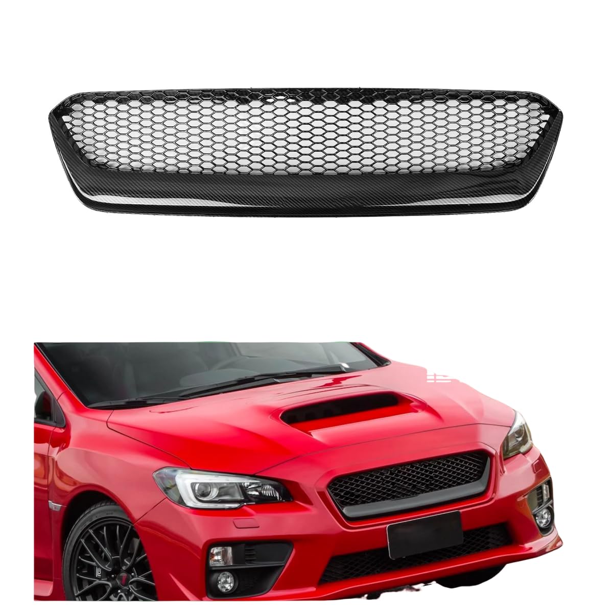 Front Bumper Upper Grille Mesh Grill Fit for Subaru WRX 2015-2017 2016 Matte Black Glossy Black Carbon Fiber Look Front Bumper Upper Grille Mesh Grill Fit for Subaru WRX 2015-2017 2016 Matte Black Glossy Black Carbon Fiber Look