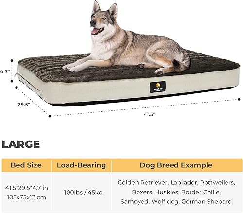 Miniatura 2 de Veehoo Cama inflable para perros grandes, cama lavable para perros con colchón de aire para perro, cama indestructible y duradera para perros para