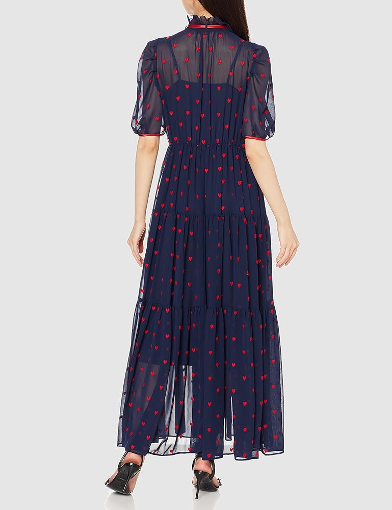 シフォンティアードロングワンピース　ダブルスタンダードクロージング　タグ有り Amazon.co.jp: [ダブルスタンダードクロージング] シフォンハート柄