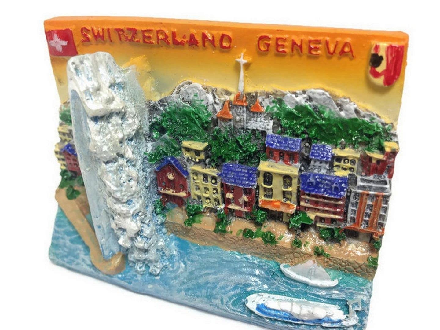 Geneva Switzerland Fridge Magnet 3D Souvenir Set Collection Resin MG-107