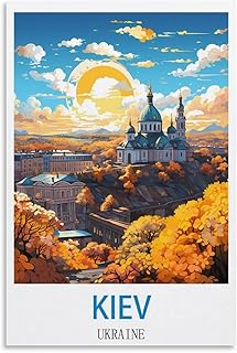 Kiev Ukraine Vintage Travel Posters 08x12inch(20x30cm) Canvas Print for Living Room, Bedroom, Dorm, Home, Office Wall Decoration