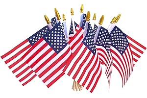 12PCS Mini American Flags on Sticks