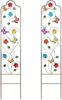 2 Pack Garden Trellis for Climbing Plants Outdoor Metal Arch Trellis for...