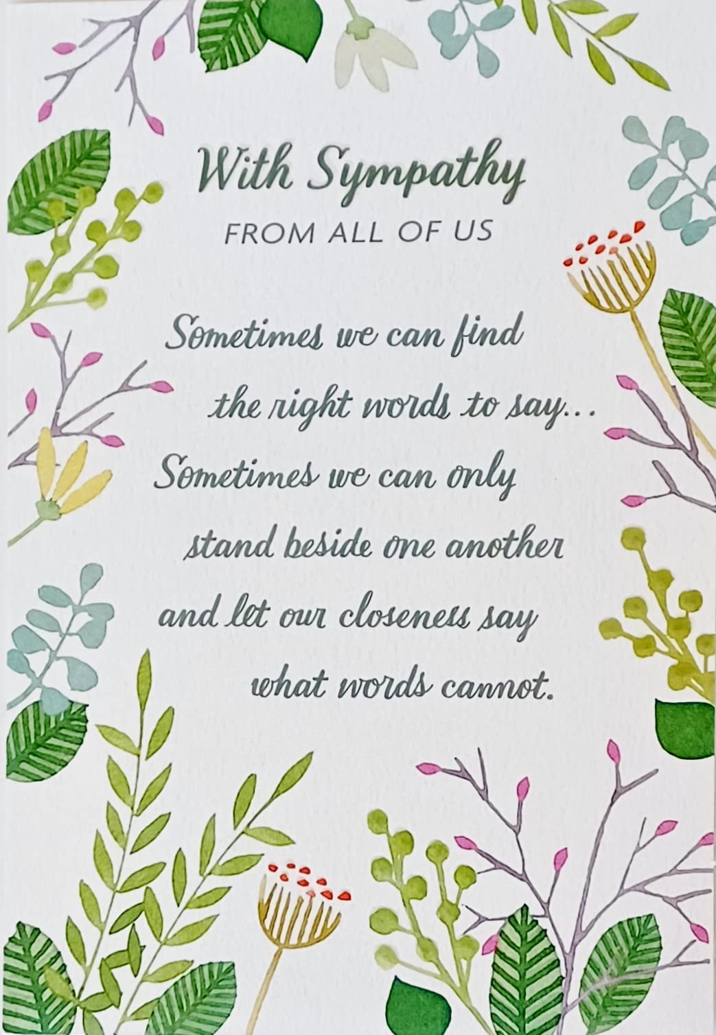 Greeting Card With Sympathy From All of Us - Please Know That Our Hearts Are With You, Please Know How Much We Care - Loss of Loved One Death RIP