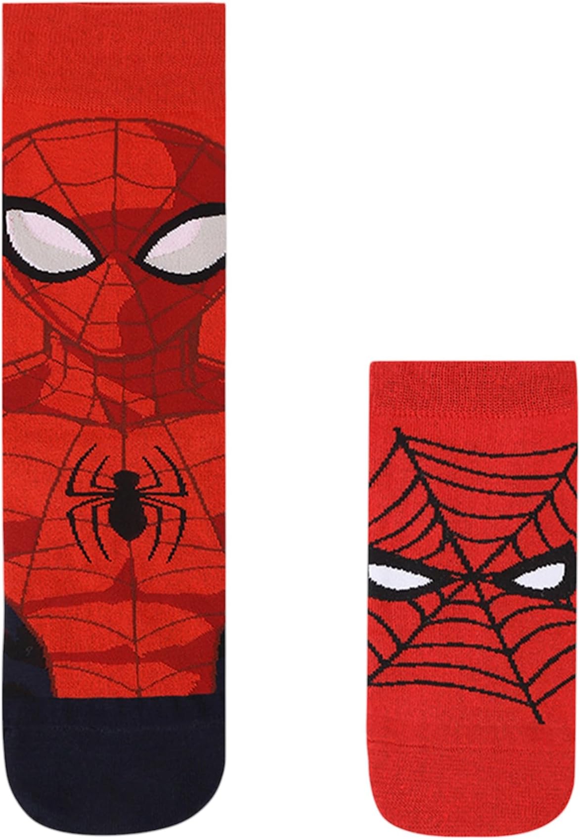 BALENZIA SocksXpress Marvel Character Crew & Lowcut/Ankle Sock for Men- THE AMAZING SPIDER-MAN (Pack of 2 Pairs)(Free Size) Red