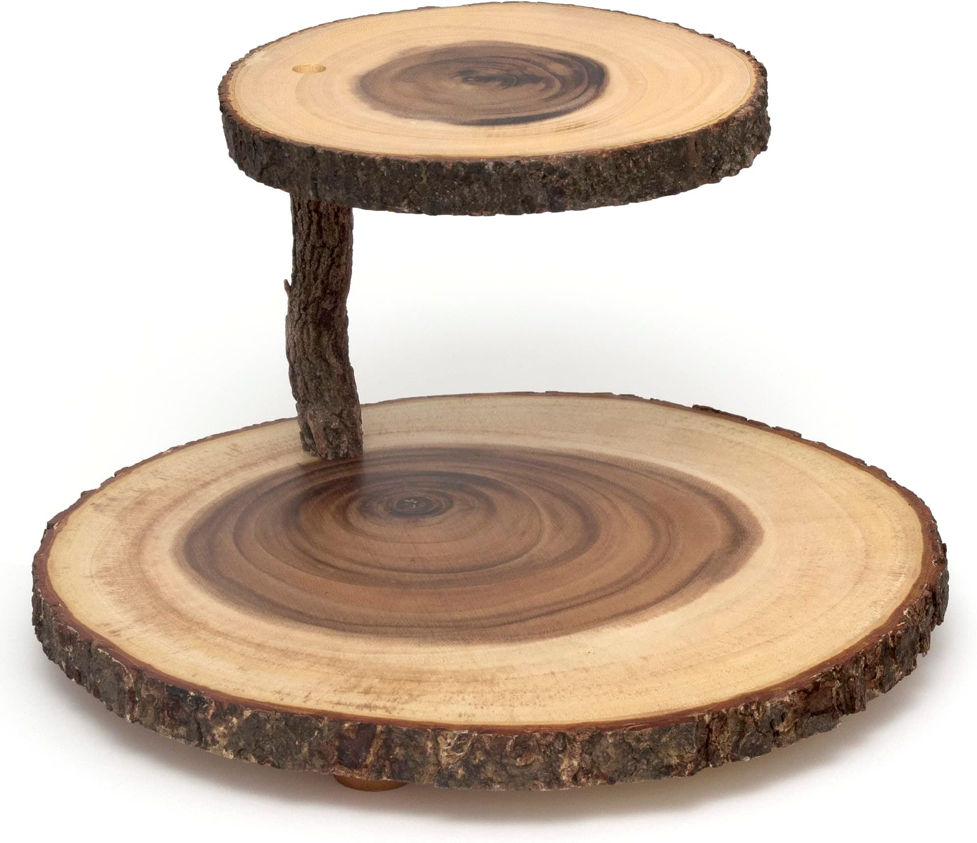 Lipper International Acacia Tree Bark Footed Server for Cheese, Crackers, and Hors D'oeuvres na Brown 1024