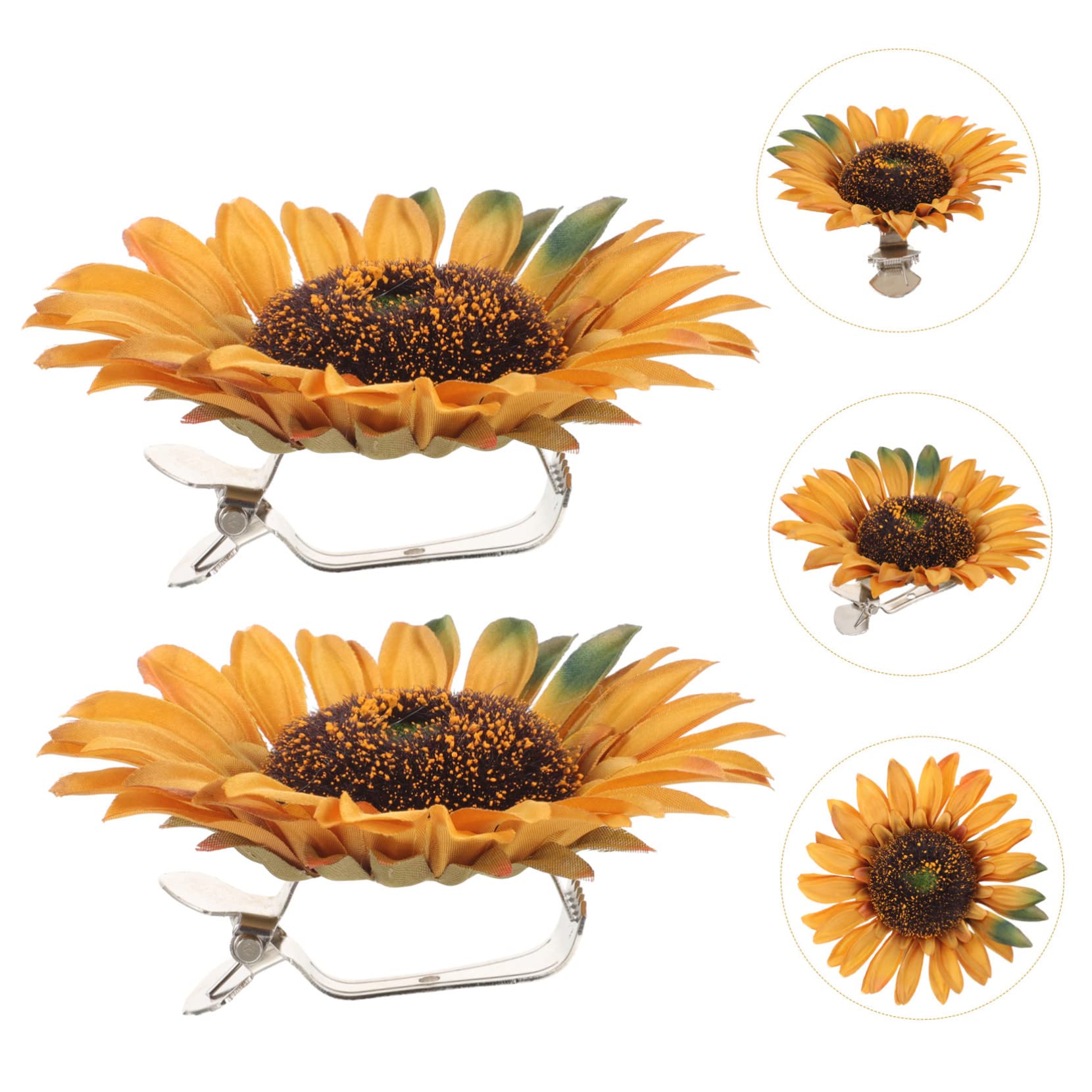 ABOOFAN 4 Sets Vorhang-Raffhalter Mit Sonnenblumen-Design Quasten Für Wohnzimmer Gardinenhalter Clips 2 Stück X 4