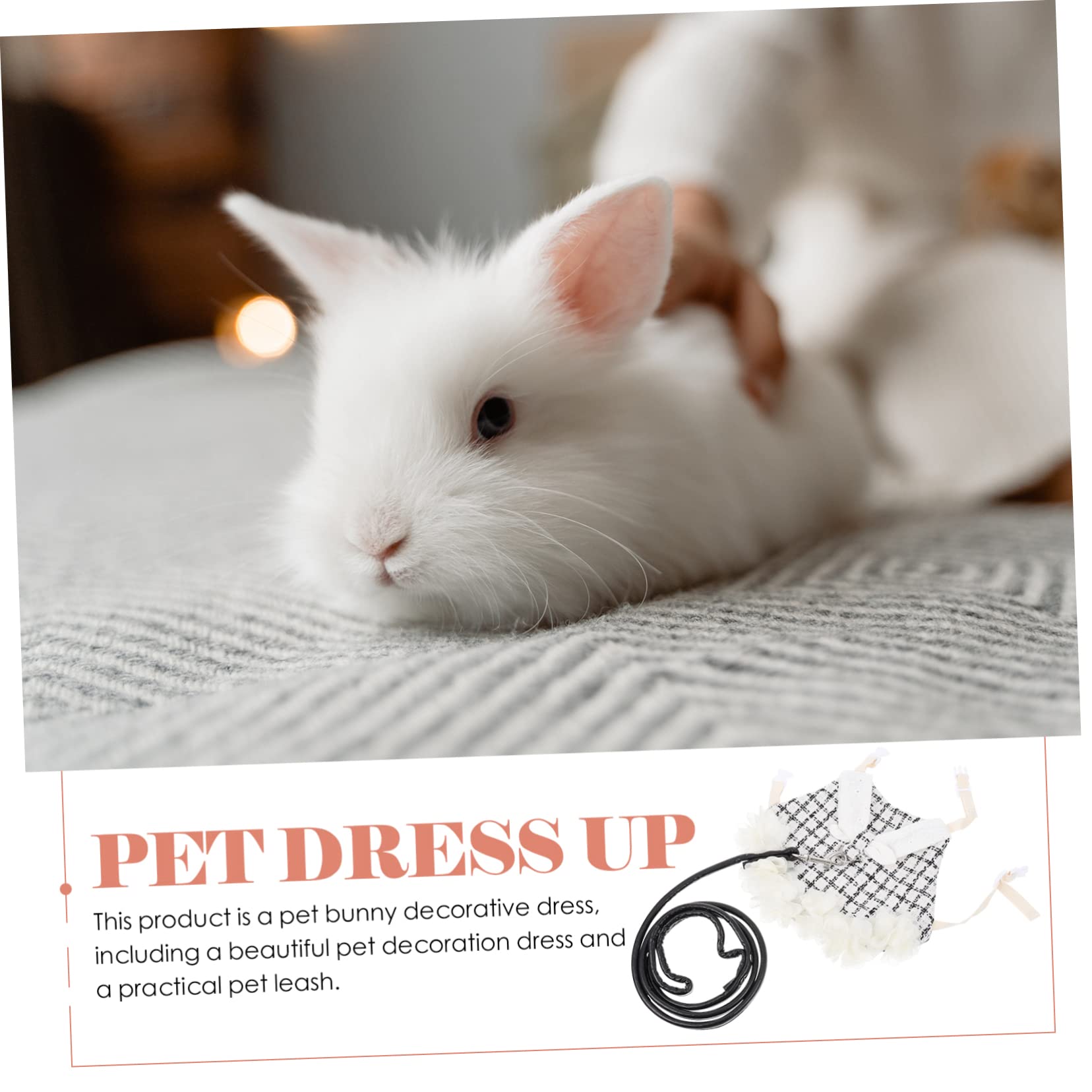 Ipetboom 3sets Imbracatura Per Coniglio Con Guinzaglio Abbigliamento Per Animali Domestici Chic Per Speciali e Passeggiate All Colore Nero