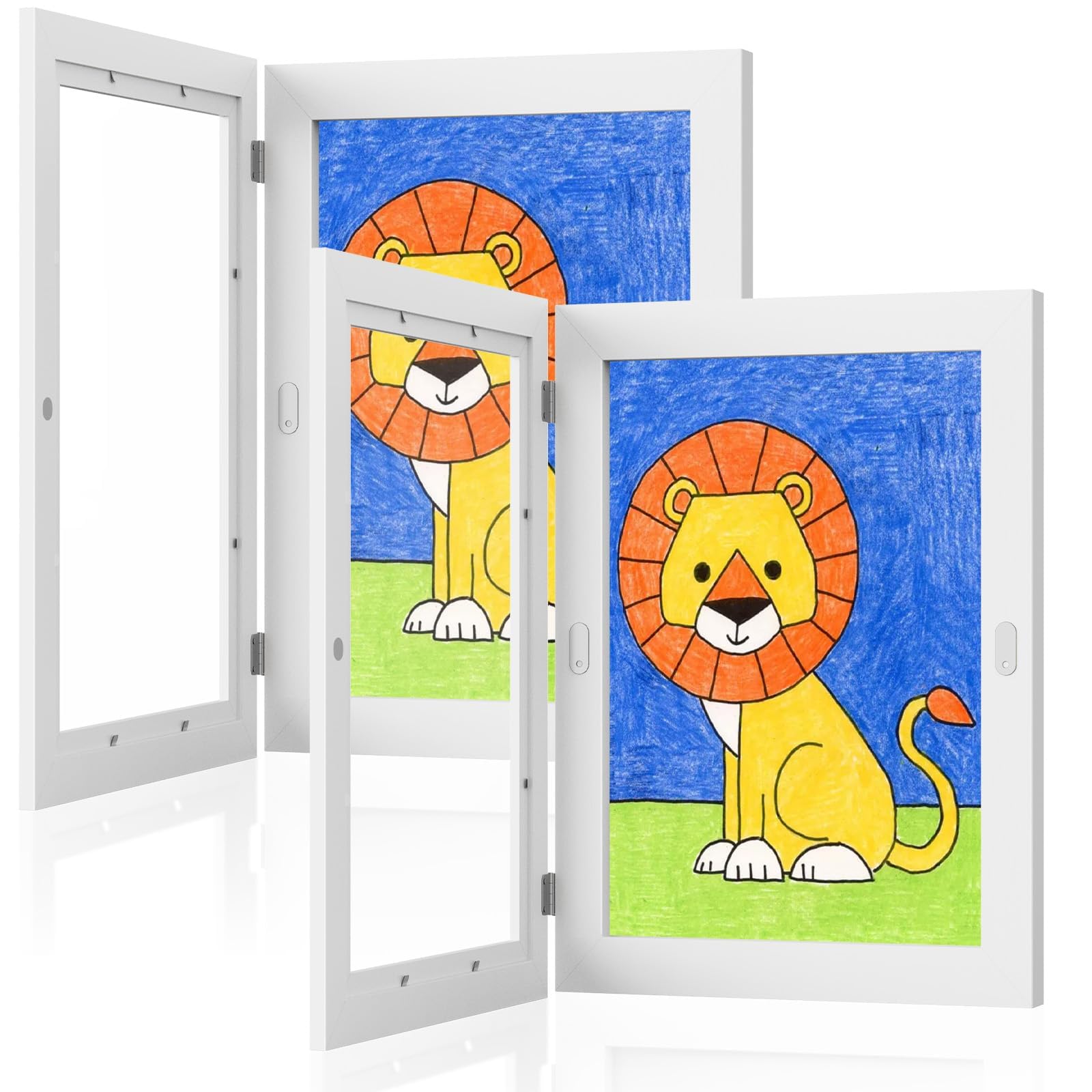 2 Cornici A4 Per Disegni Bambini - Cornice Apribile Con Capacità 150 Fogli - Foto 6