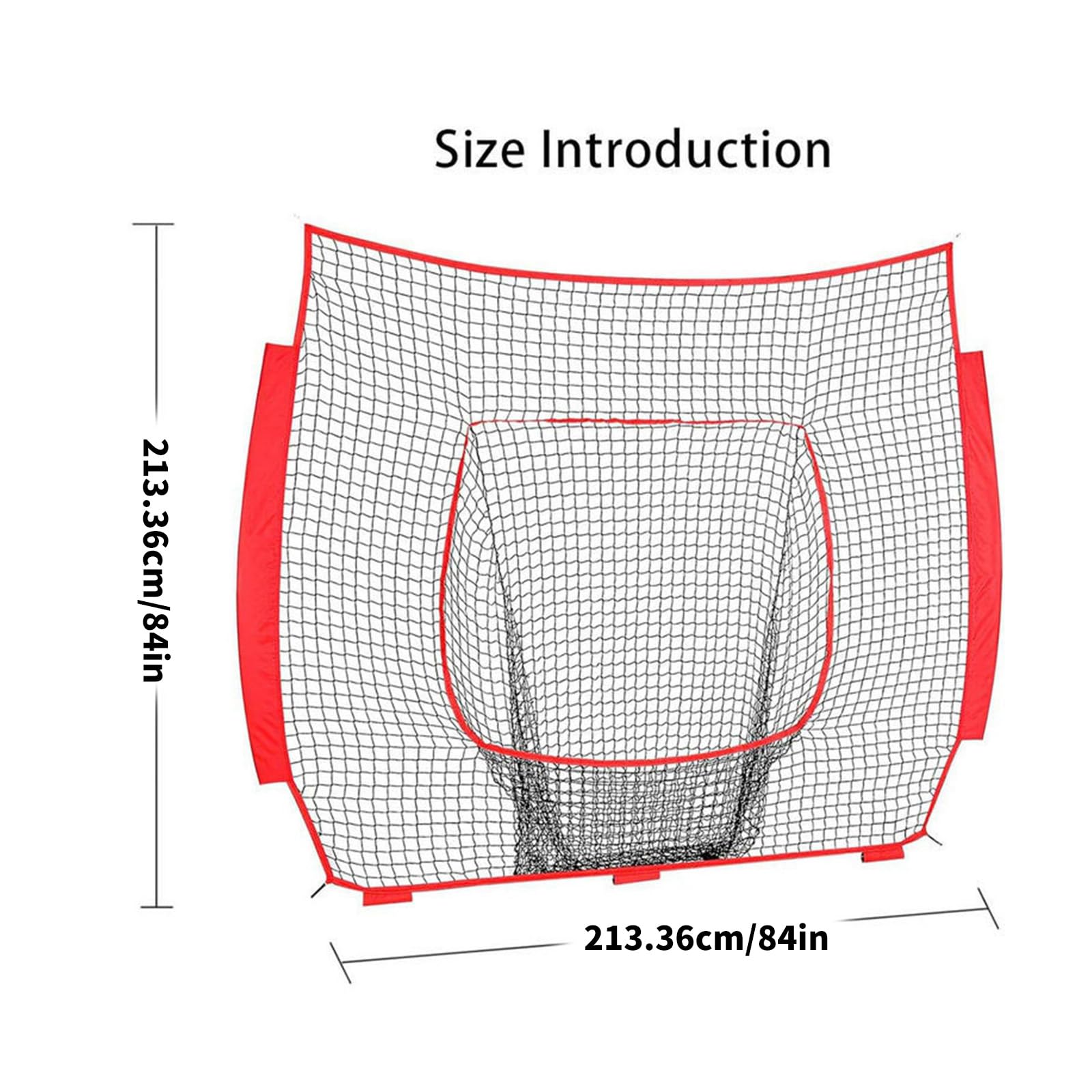 Filet d'entraînement de baseball en nylon 2,1 x 2,1 m - Filet de remplacement intérieur extérieur durable pour lancer frapper