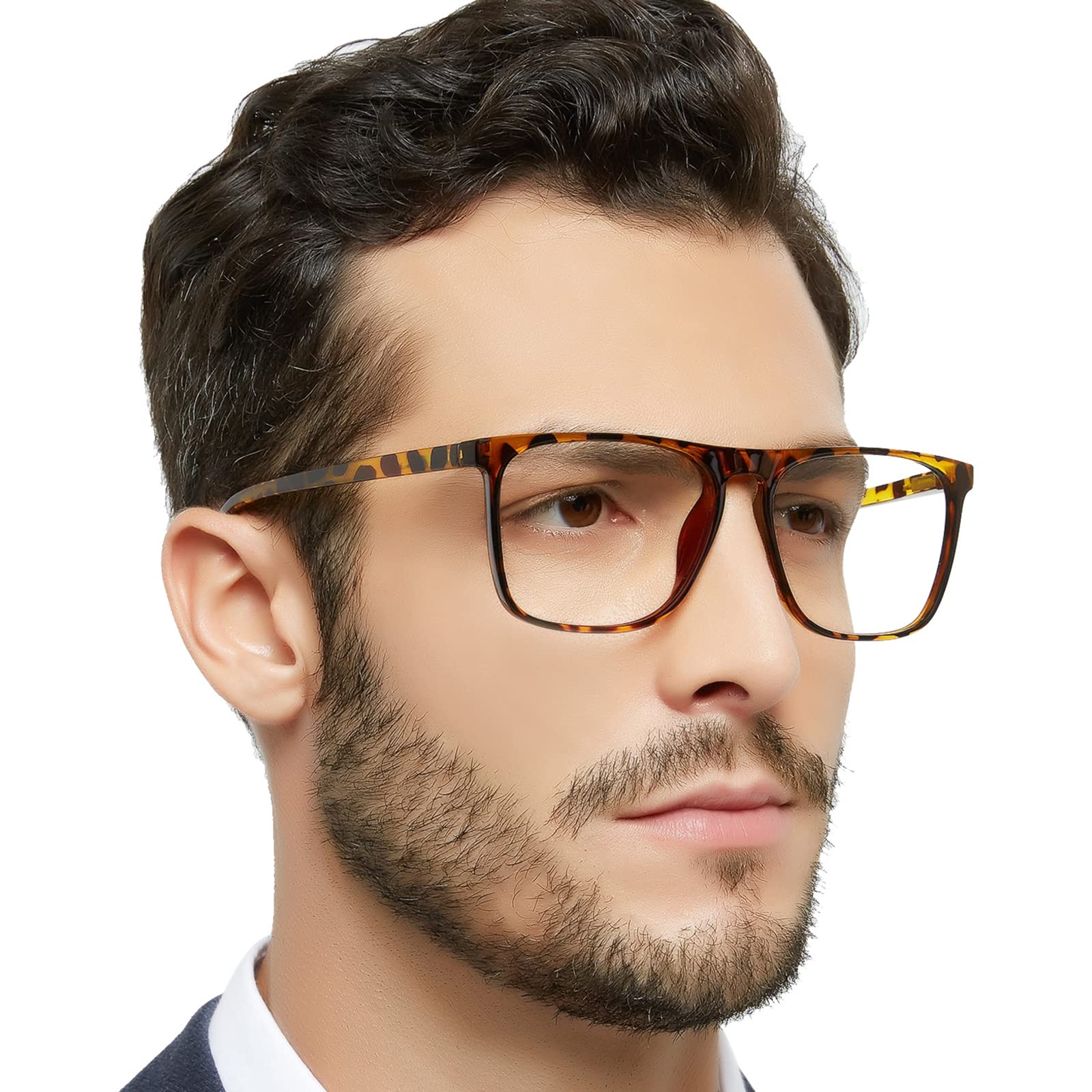 OCCI CHIARI Oversized Bifocal Reading Glasses 1.5 for Men Stylish Men's Bi-focal Readers Spring Hinge (Yellow Tortoiseshell, 150) - Image 4