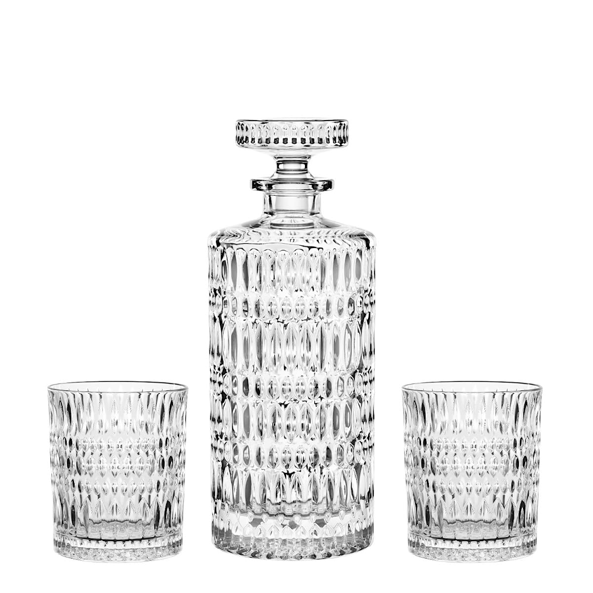 Nachtmann Lot de 3 carafes à whisky ethniques