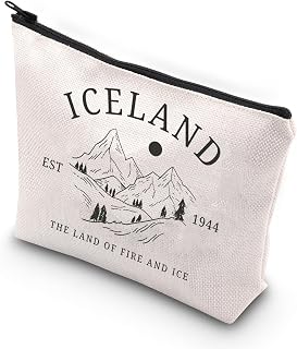VAMSII Iceland Makeup Bag Iceland Lover Gift Iceland Visiting Gift Iceland Vacation Gift (ICELAND 1944)