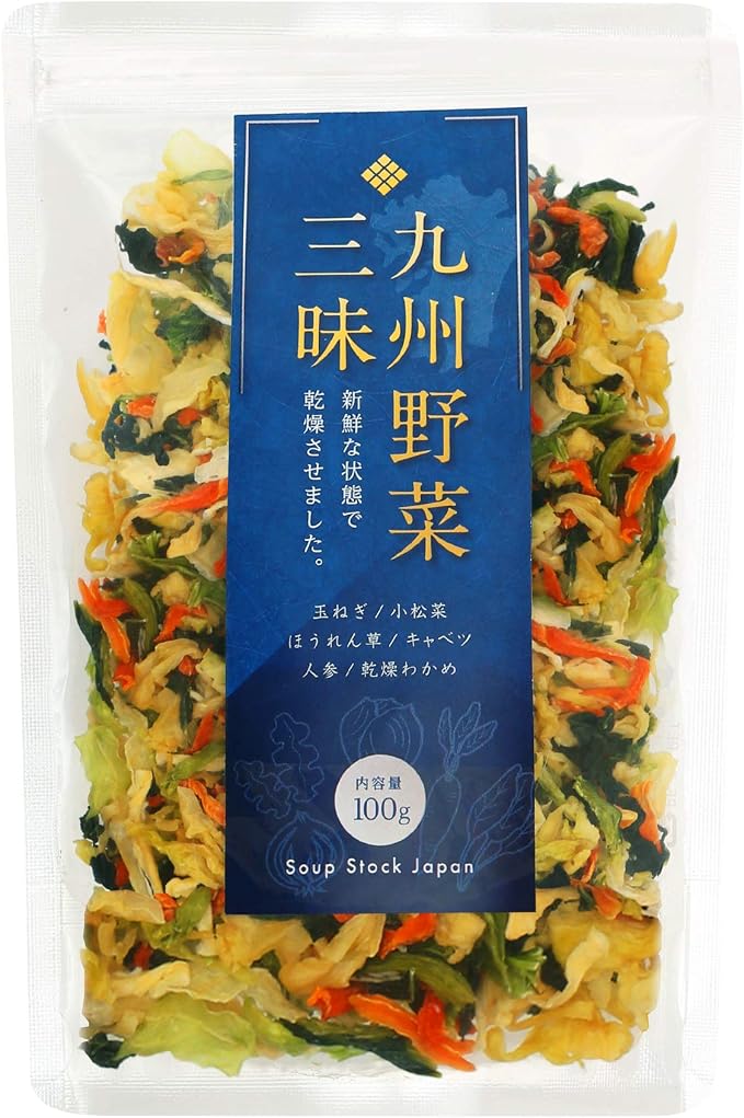 Amazon 九州野菜三昧 乾燥野菜 国産 無添加 野菜 5種類 わかめ ミックス 100g 1袋 Soup Stock Japan 乾燥野菜 通販