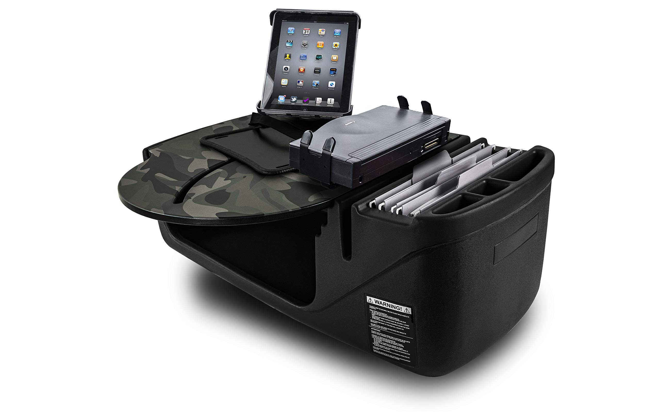 AUTOEXECAUE25650 RoadMaster Car Desk Green Camouflage Finish with Printer Stand and Tablet Mount