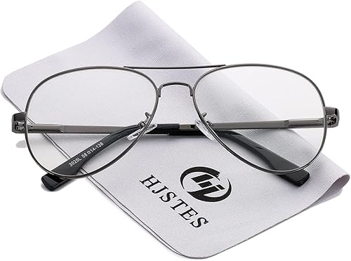 Miniatura 7 de HJSTES Lentes de aviador de lente transparente, luz azul para mujeres y hombres, marco de piloto, anteojos clásicos sin receta