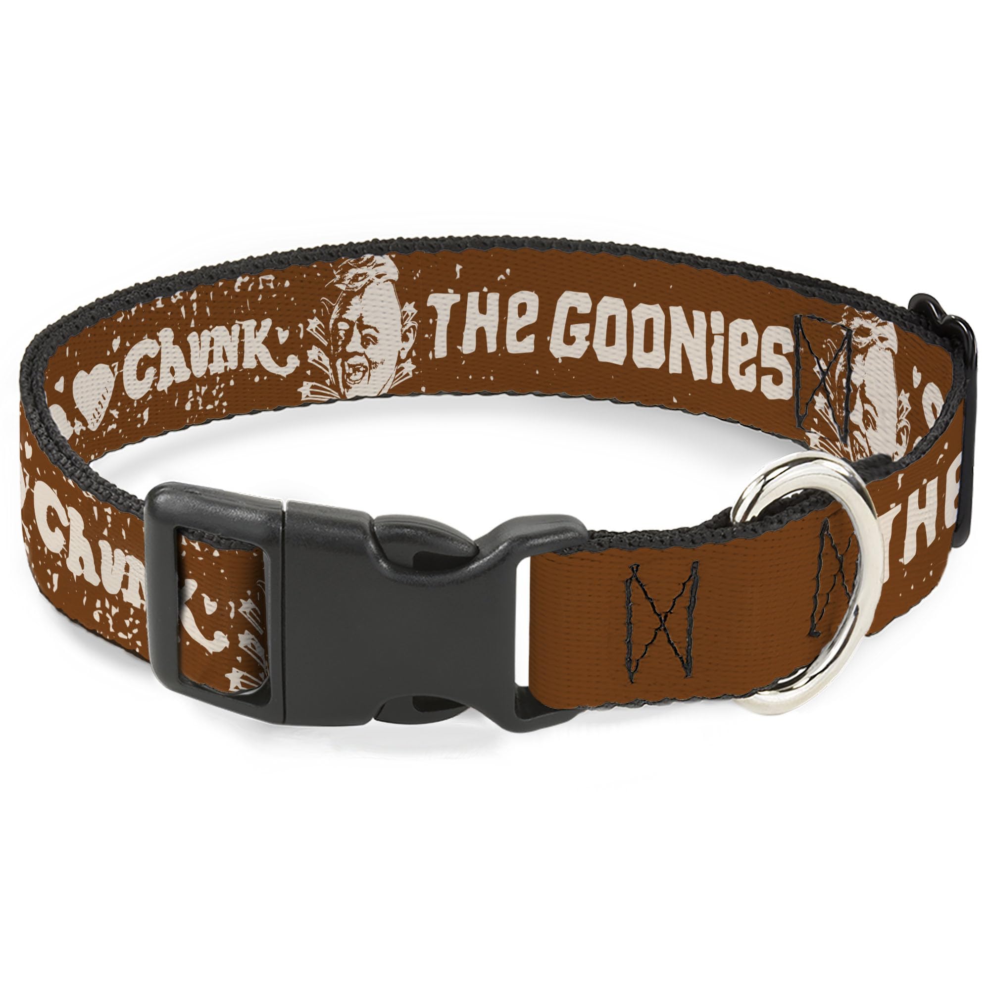 Collier chien Goonies marron 40-58 cm avec boucle plastique et logo du film