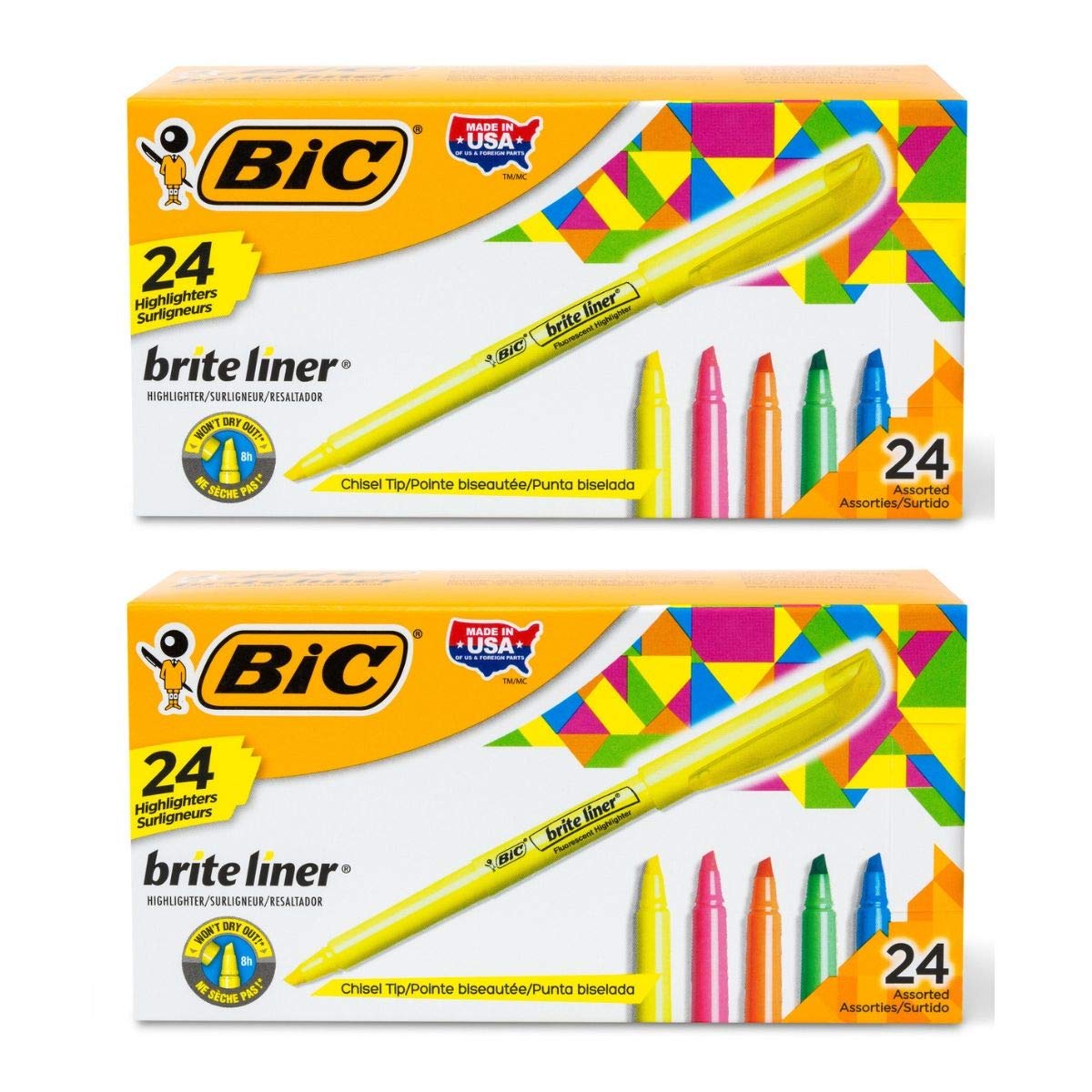 【CPC-L24】ぺん Amazon.co.jp: BIC ブライト ライナー 蛍光ペン チゼルチップ