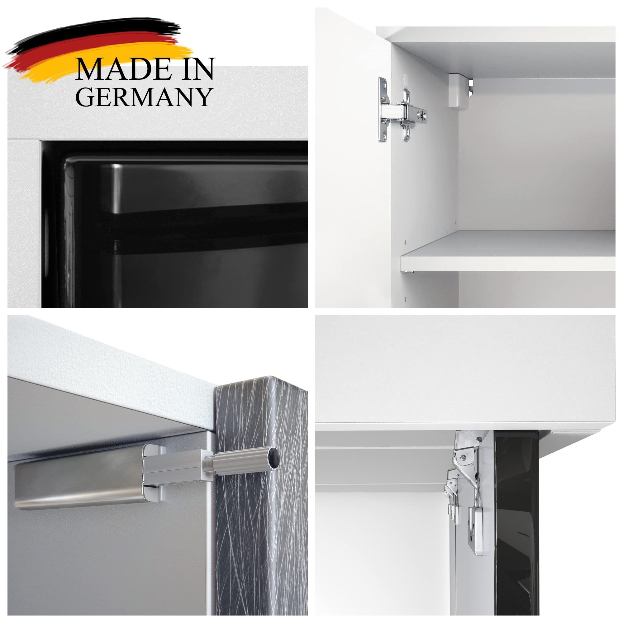 Vladon Kommode Cuba, Made in Germany, Schwarz matt/Eiche Natur - Modernes Sideboard für Ihr Wohnbereich - (BxHxT) 182x53x35 cm