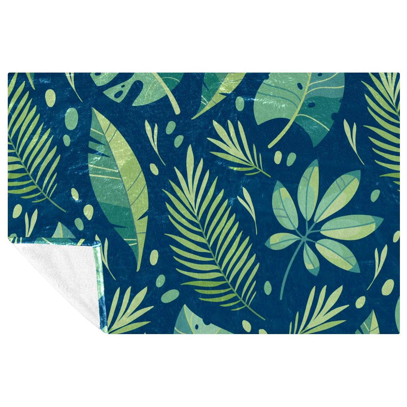 Couverture douce et chaude en velours vert tropical luxe