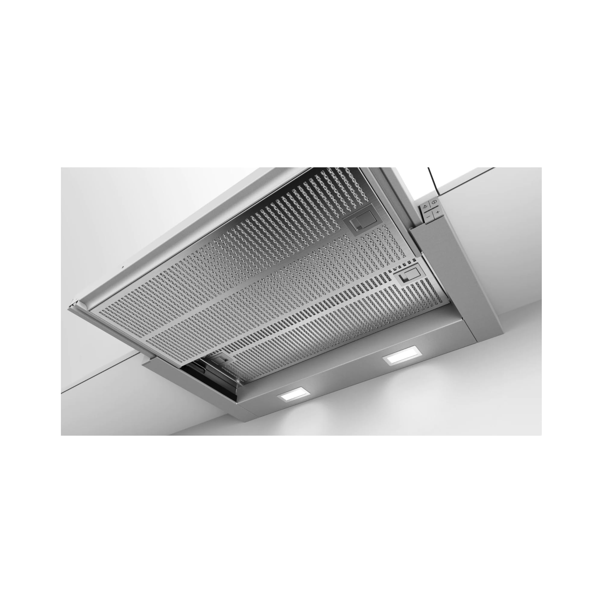 Bosch DFR067A52 - Copertura per schermo piatto serie 4, 60 cm di larghezza, aria di trascinamento e di scarico, prodotto in Germania, EcoSilence Drive, motore silenzioso ed efficiente, illuminazione a