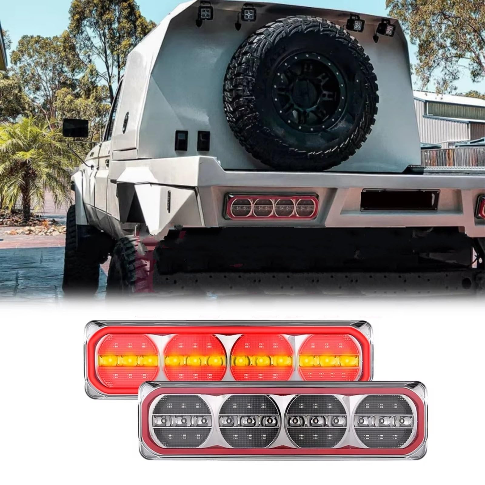 Genérico Montaje Luces Traseras 1 Par Combinación 4 LED