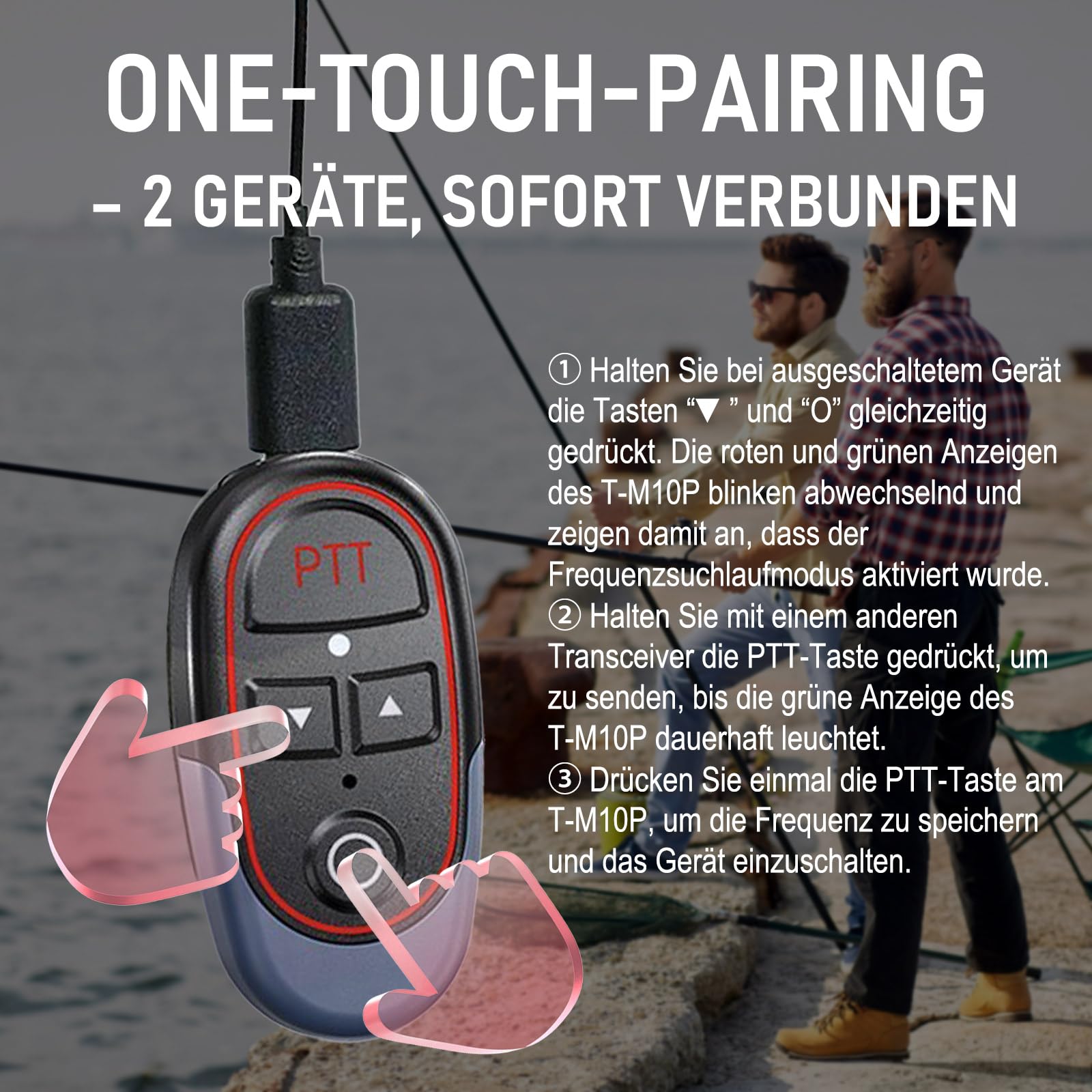 T-M10P 2er Set Super Mini Funkgerät mit Headset KI-Sprachsteuerung | Hände frei, Aufladbar, 16 Kanäle, 48h Betrieb, 3 Kilometer Walkie Talkie Set – Ideal für Restaurant, Hotel, Reisen, Outdoor