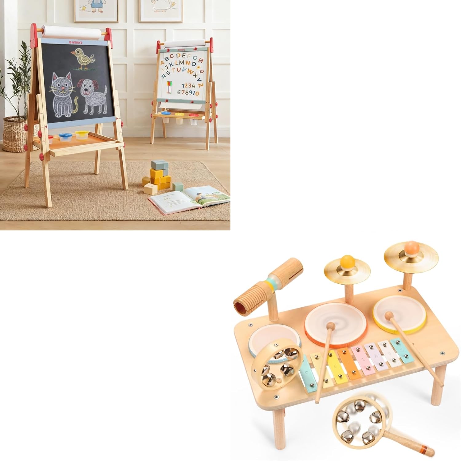 WINGYZ 3-in-1 Art Easel & Morandi Drum Creative Bundle